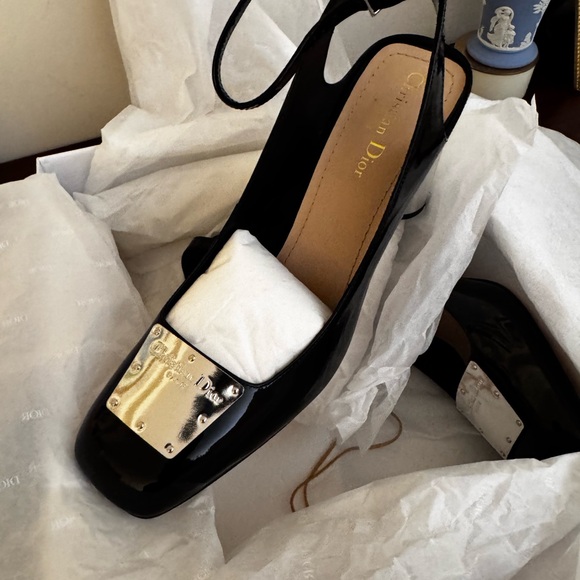 Dior Black and Silver Heels
